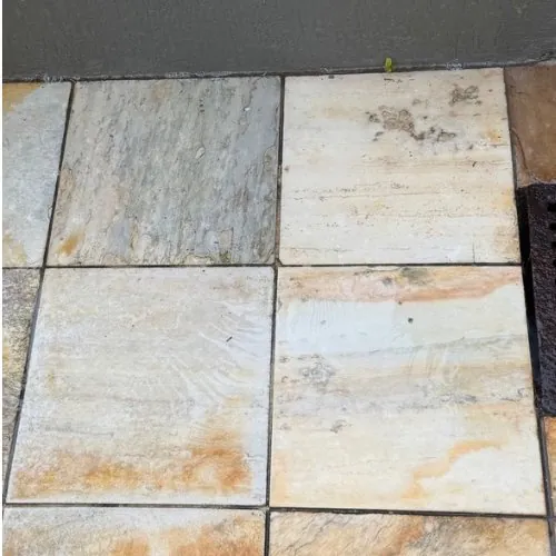 Pedras depois do Eficaz Limpa Pisos: cor clara original recuperada, sem oxidação
